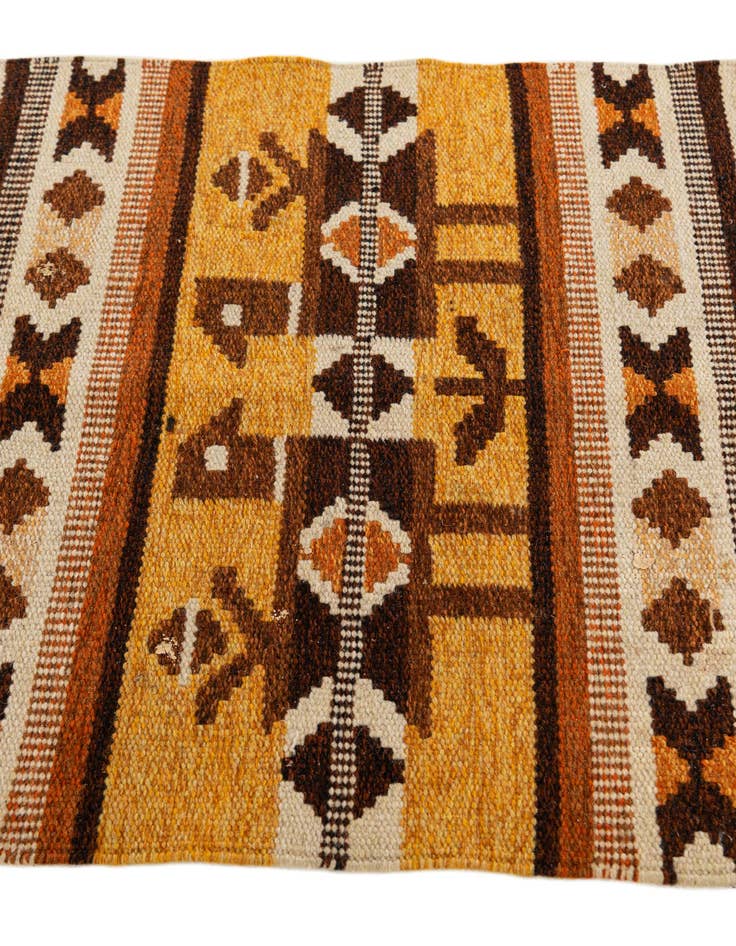 Detail image of 1' 11 x 3' 10  Hand Woven Kilim Wool Runner Rug