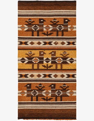 1' 11 x 3' 10 Hand Woven Kilim Wool Runner Rug