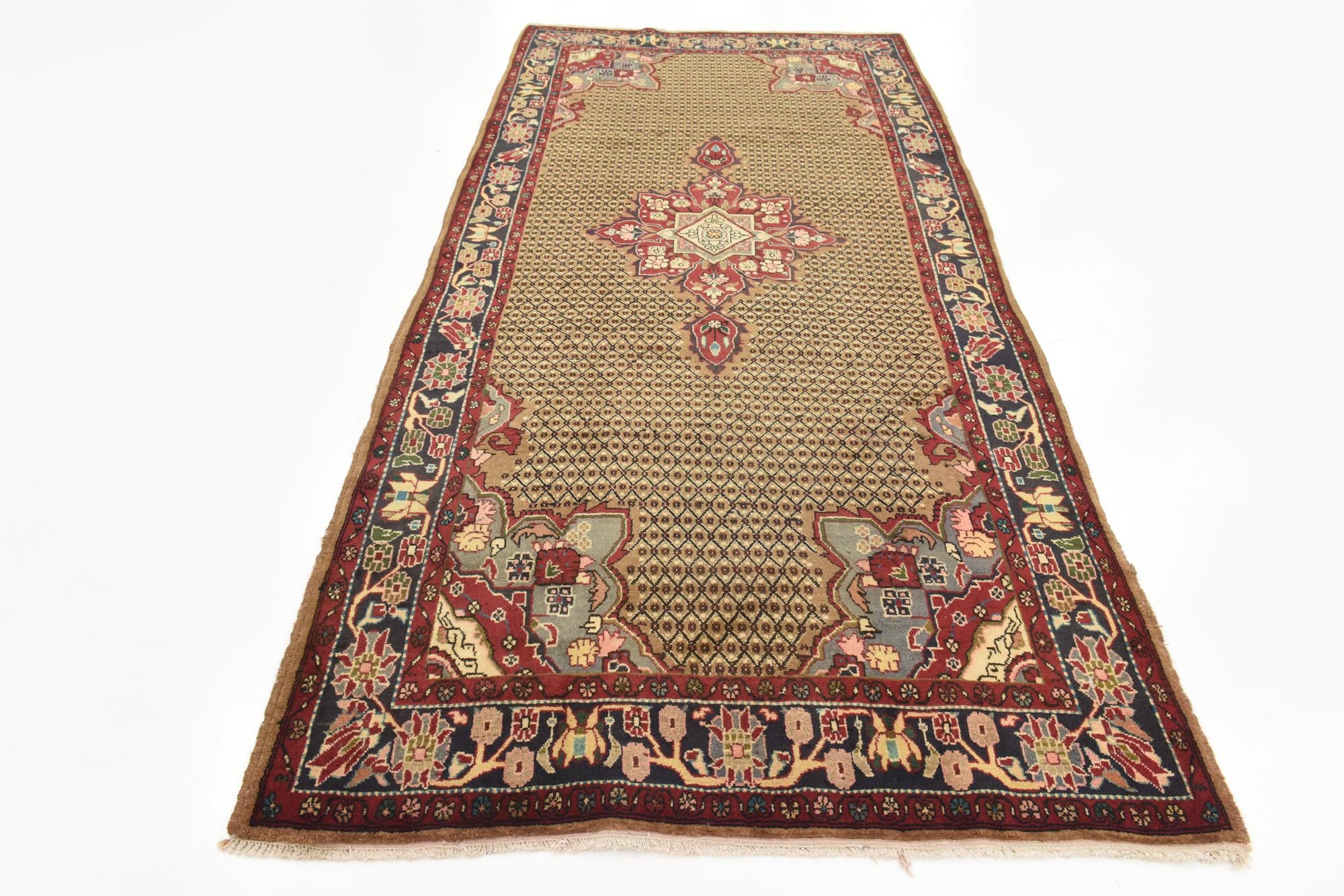 5' x 11' Hand Knotted Koliaei Persian Wool Runner Rug