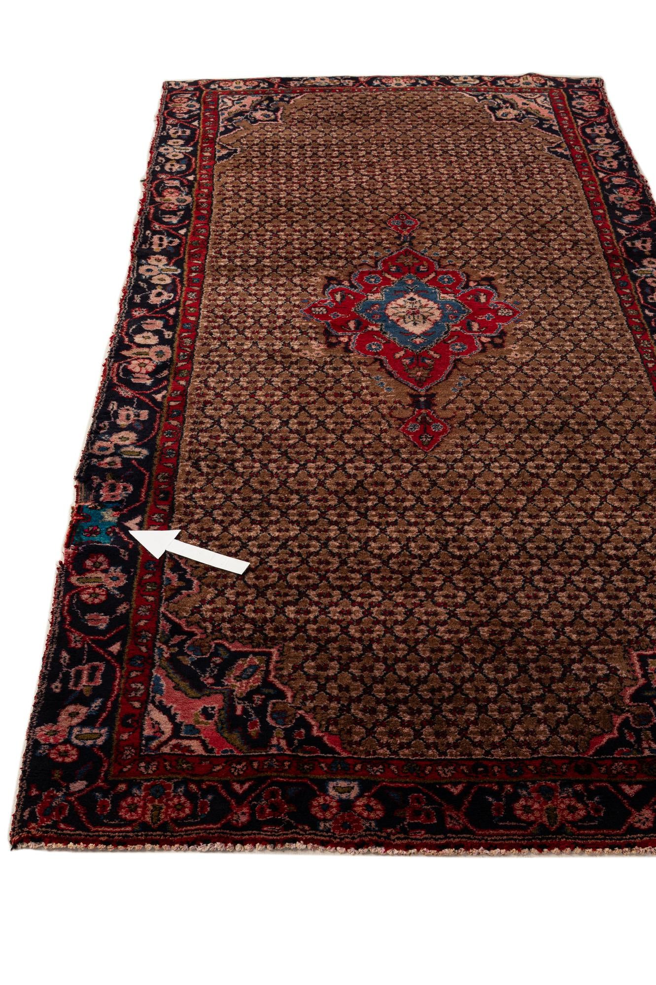 4' 7 x 9' 5 Hand Knotted Koliaei Persian Wool Runner Rug