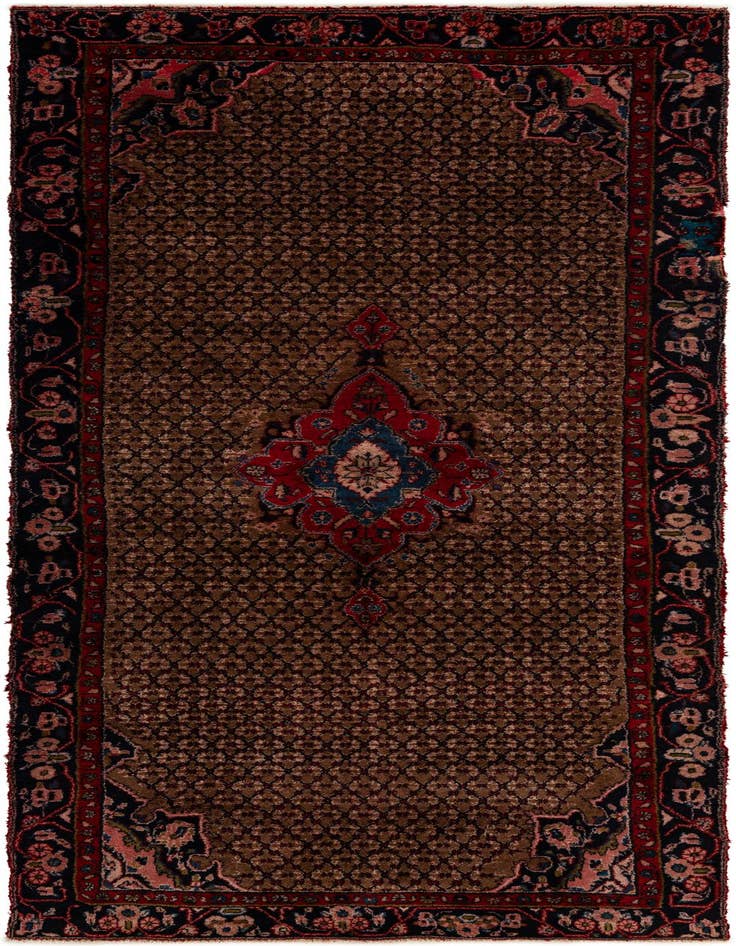 Detail image of 4' 7 x 9' 5 Hand Knotted Koliaei Persian Wool Runner Rug