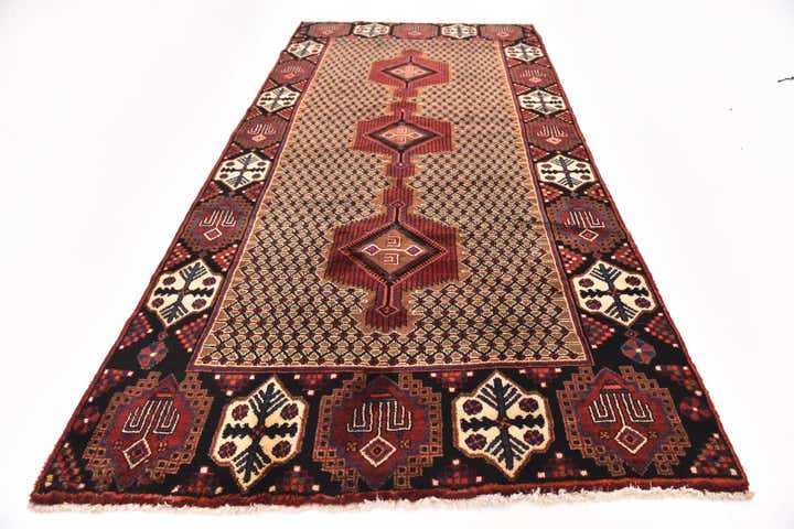 5' x 10' 3 Hand Knotted Koliaei Persian Wool Runner Rug