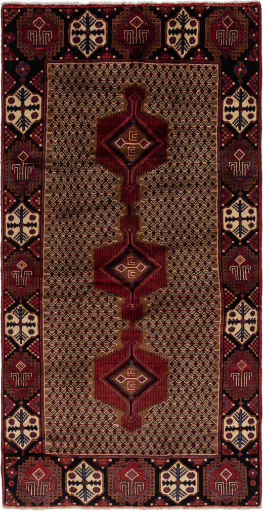 5' x 10' 3 Hand Knotted Koliaei Persian Wool Runner Rug