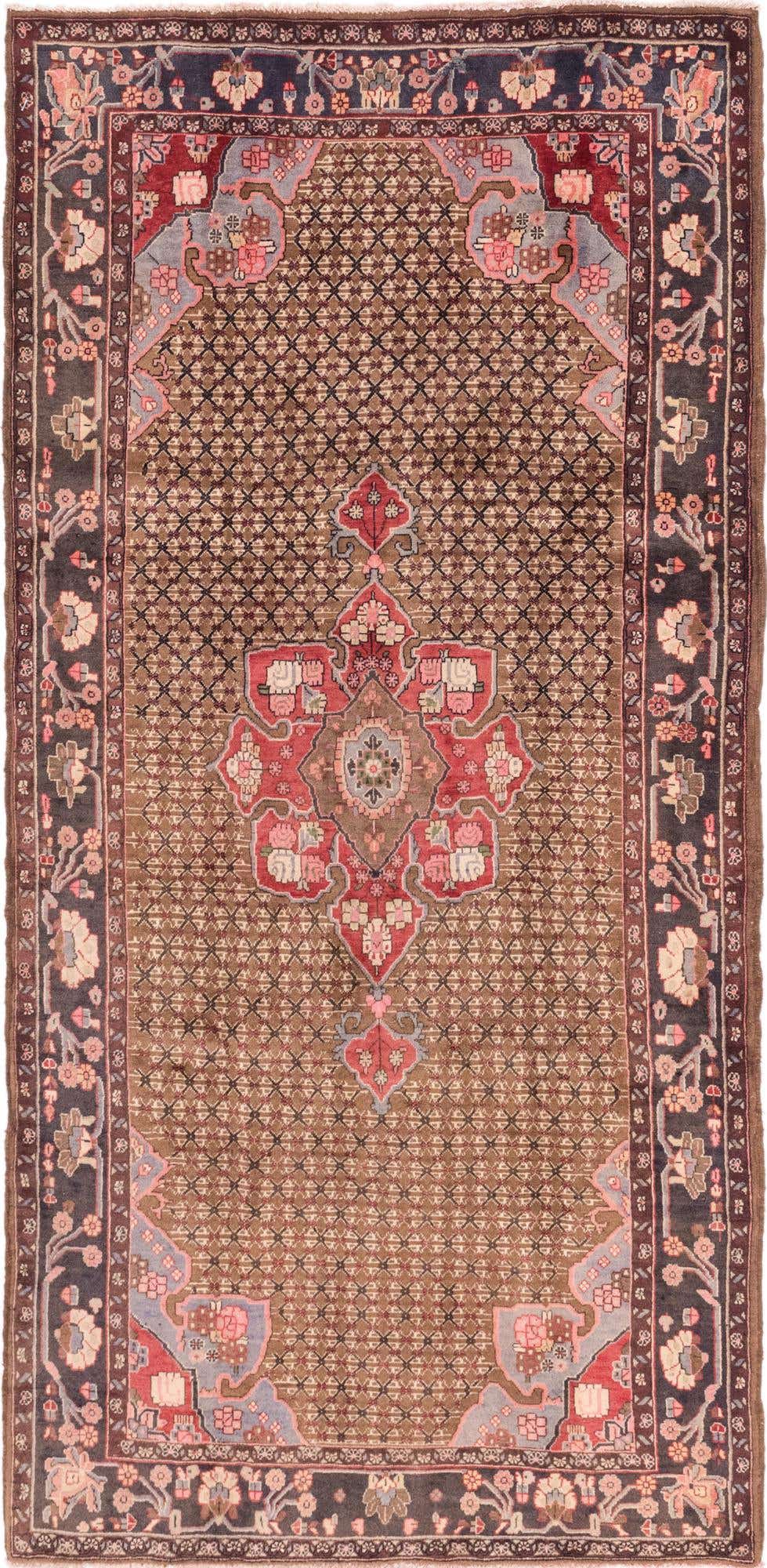 5' x 10' 3 Hand Knotted Koliaei Persian Wool Runner Rug