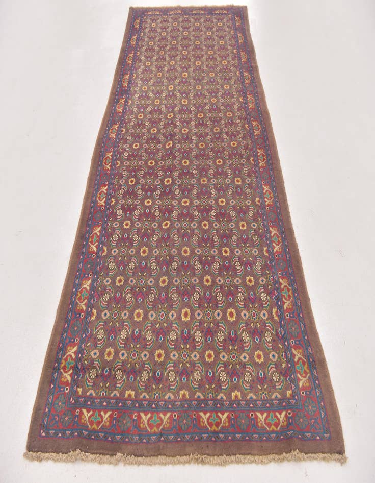 Detail image of 4' 4 x 10'  Hand Knotted Mahal Persian Wool Runner Rug