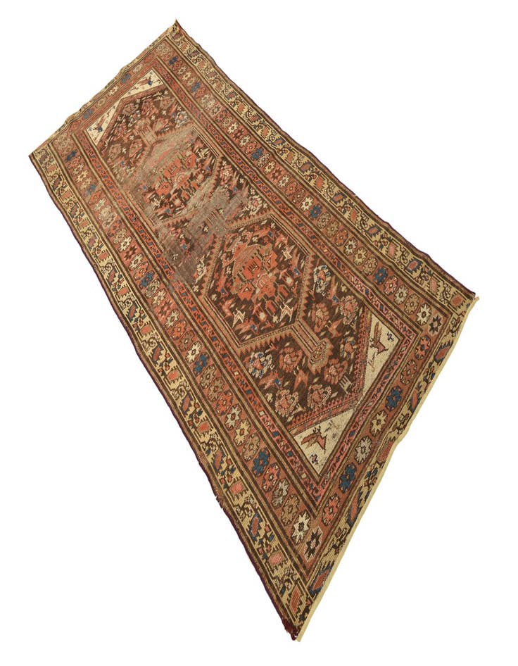 Detail image of 3' 3 x 7'  Hand Knotted Malayer Persian Wool Runner Rug