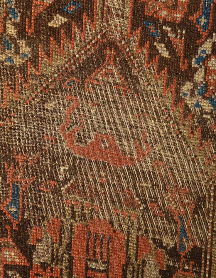 Detail image of 3' 3 x 7'  Hand Knotted Malayer Persian Wool Runner Rug