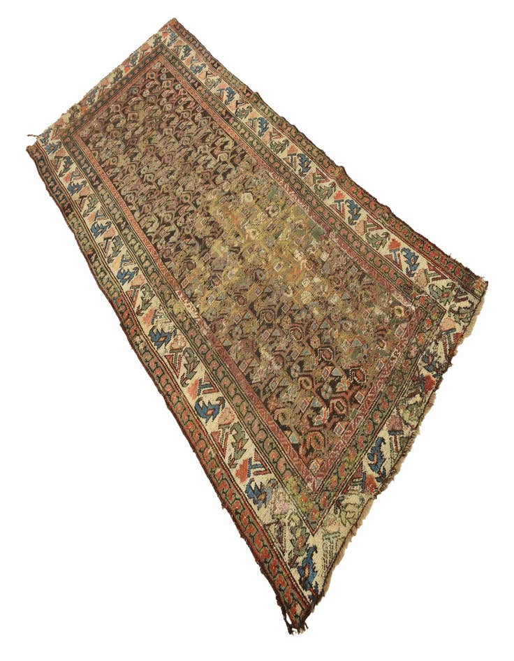 Detail image of 3' 4 x 7'  Hand Knotted Malayer Persian Wool Runner Rug