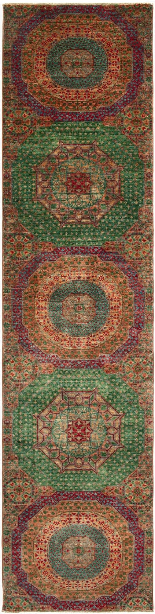 2' 6 x 11' Mamluk Wool Runner Rug