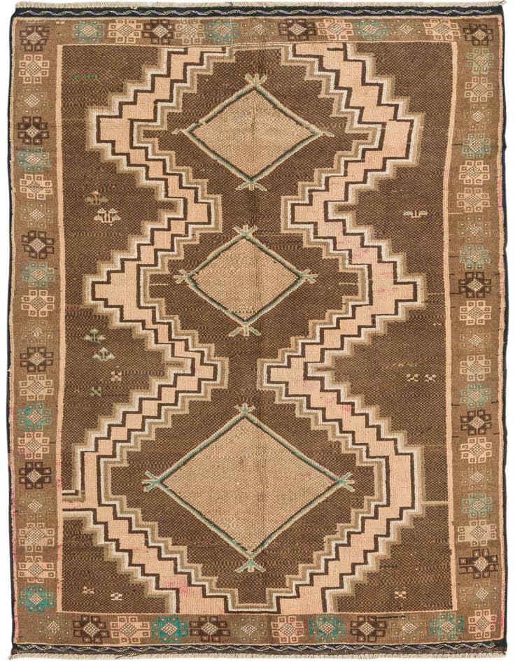 Detail image of 3' 5 x 6' 4 Hand Knotted Meshkin Persian Wool Runner Rug