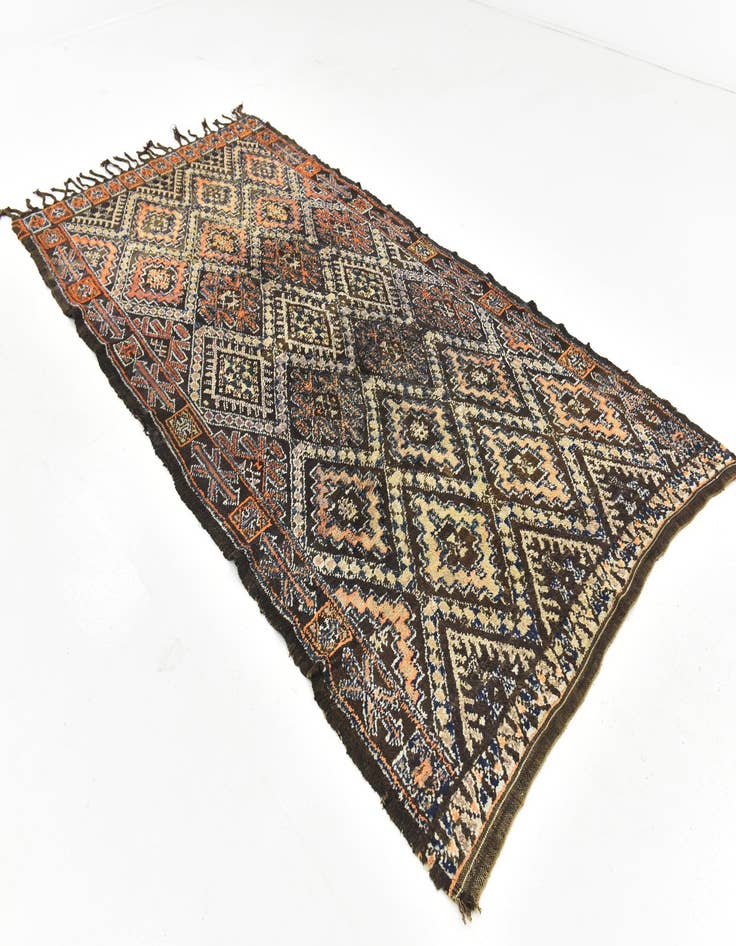 Detail image of 5' 9 x 11' 4  Hand Knotted Moroccan Wool Runner Rug