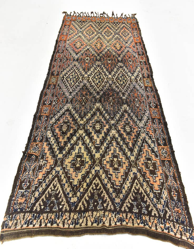 Detail image of 5' 9 x 11' 4  Hand Knotted Moroccan Wool Runner Rug