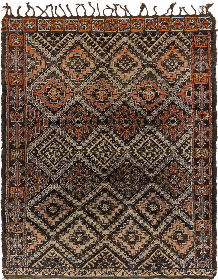 Detail image of 5' 9 x 11' 4 Hand Knotted Moroccan Wool Runner Rug