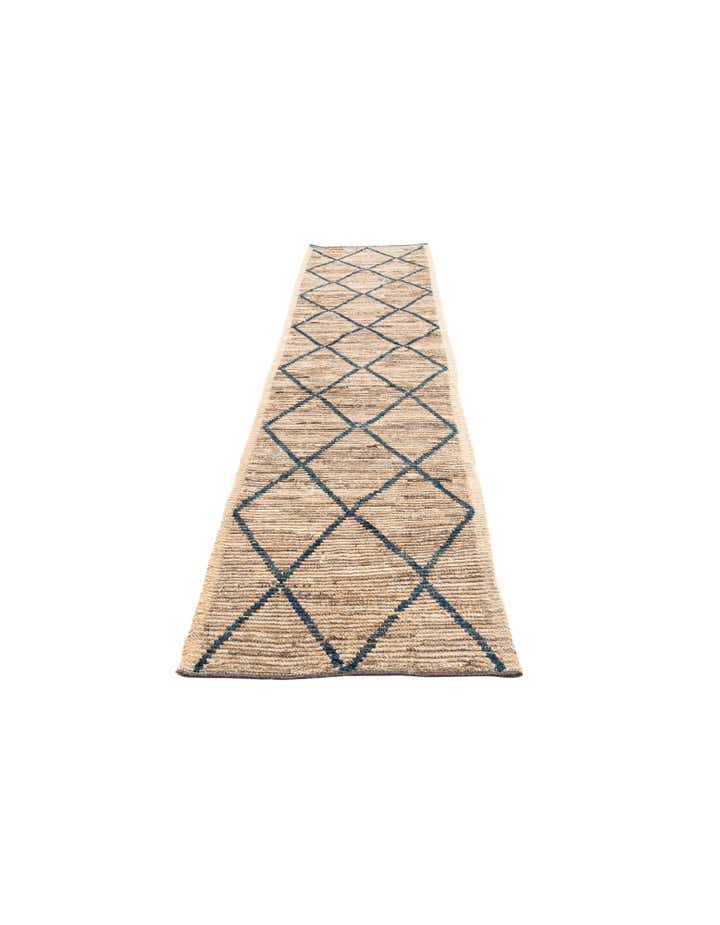 3' x 10' 9 Hand Knotted Moroccan Wool Runner Rug