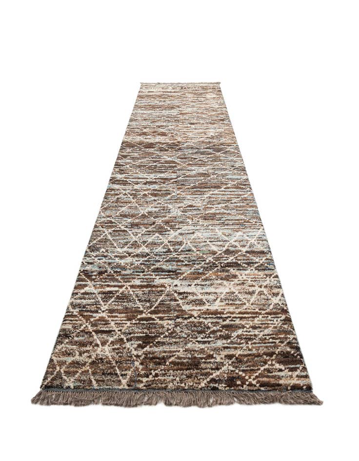 Detail image of 3' 5 x 15' 9 Hand Knotted Moroccan Wool Runner Rug