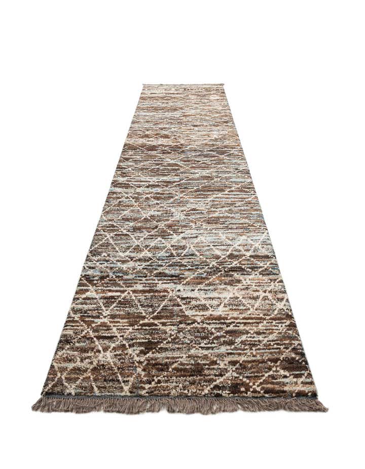 3' 5 x 15' 9 Hand Knotted Moroccan Wool Runner Rug