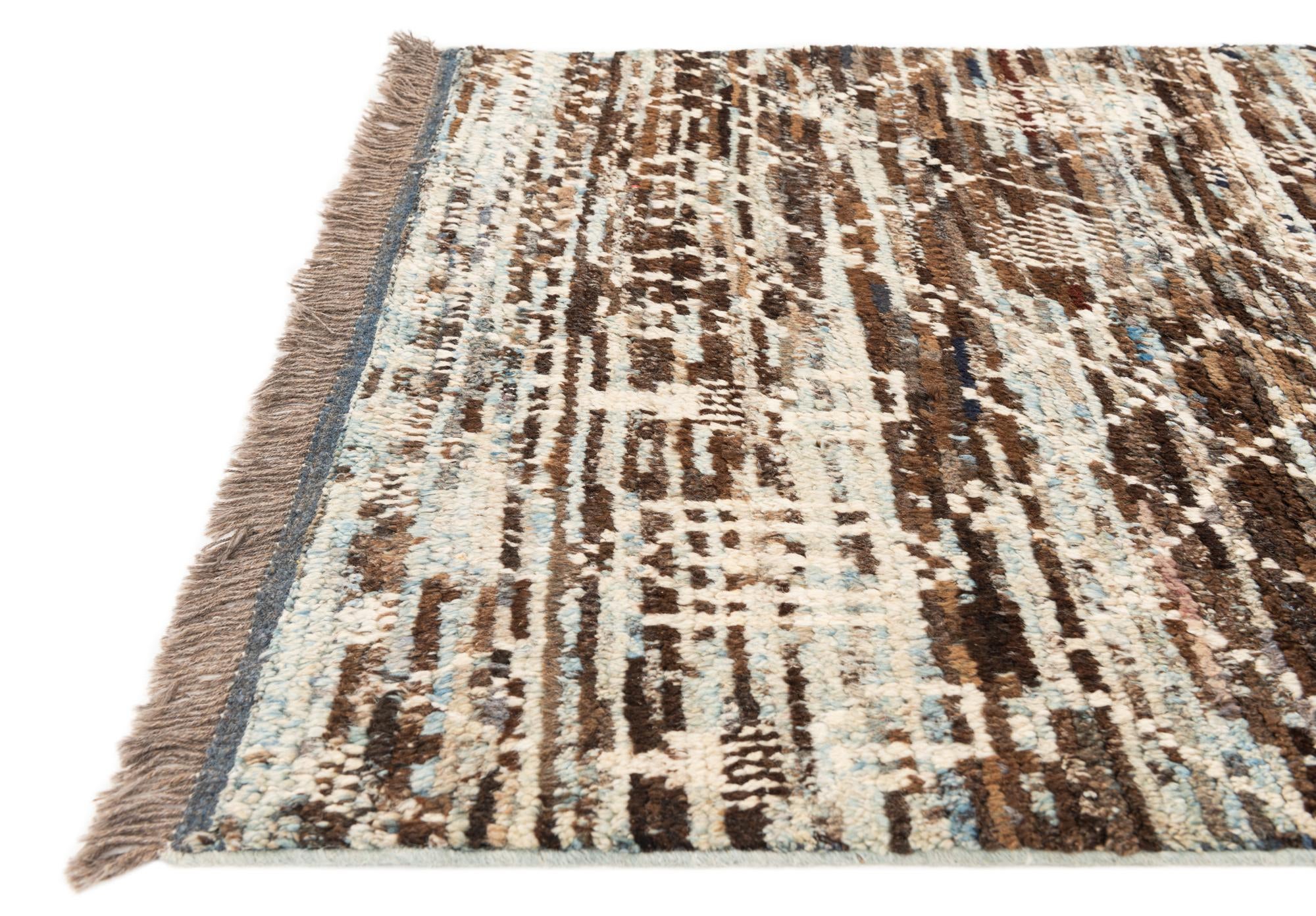 3' 5 x 15' 9 Hand Knotted Moroccan Wool Runner Rug
