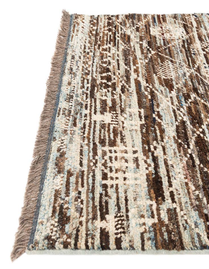 Detail image of 3' 5 x 15' 9 Hand Knotted Moroccan Wool Runner Rug