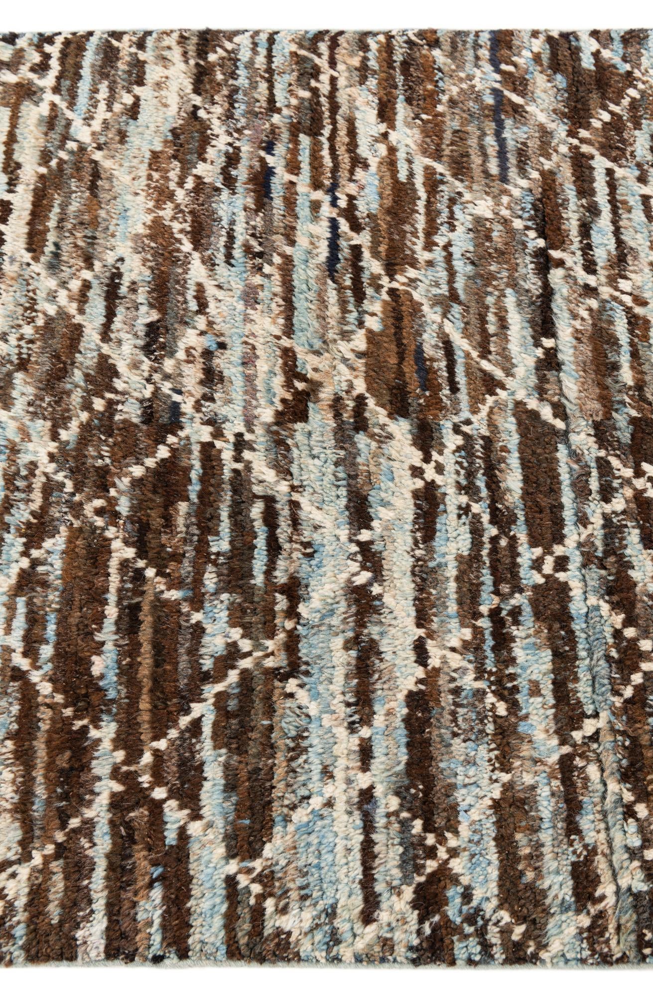 3' 5 x 15' 9 Hand Knotted Moroccan Wool Runner Rug