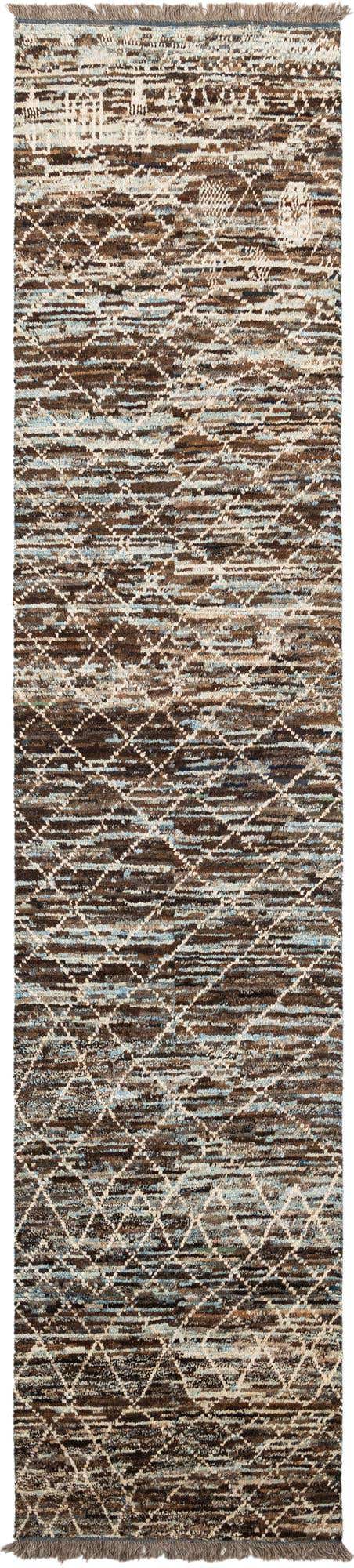 3' 5 x 15' 9 Hand Knotted Moroccan Wool Runner Rug