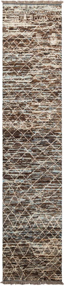 Detail image of 3' 5 x 15' 9 Hand Knotted Moroccan Wool Runner Rug