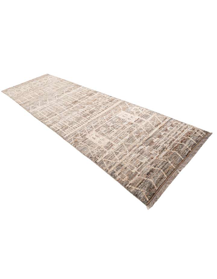 4' 1 x 13' 6 Hand Knotted Moroccan Wool Runner Rug