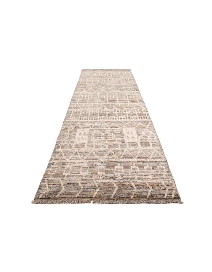 4' 1 x 13' 6 Hand Knotted Moroccan Wool Runner Rug
