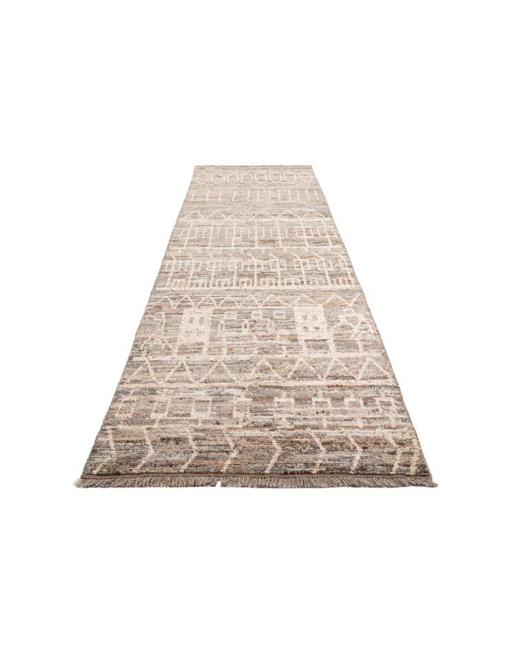 Detail image of 4' 1 x 13' 6 Hand Knotted Moroccan Wool Runner Rug
