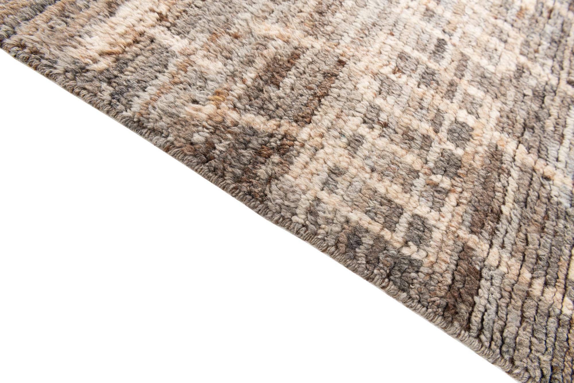 4' 1 x 13' 6 Hand Knotted Moroccan Wool Runner Rug