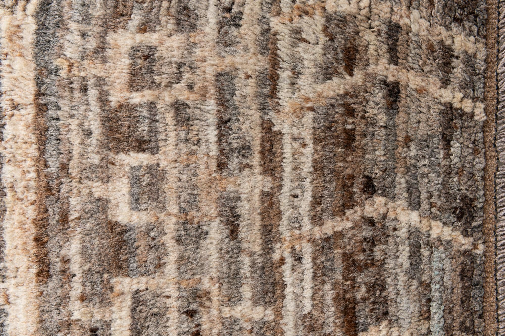 4' 1 x 13' 6 Hand Knotted Moroccan Wool Runner Rug