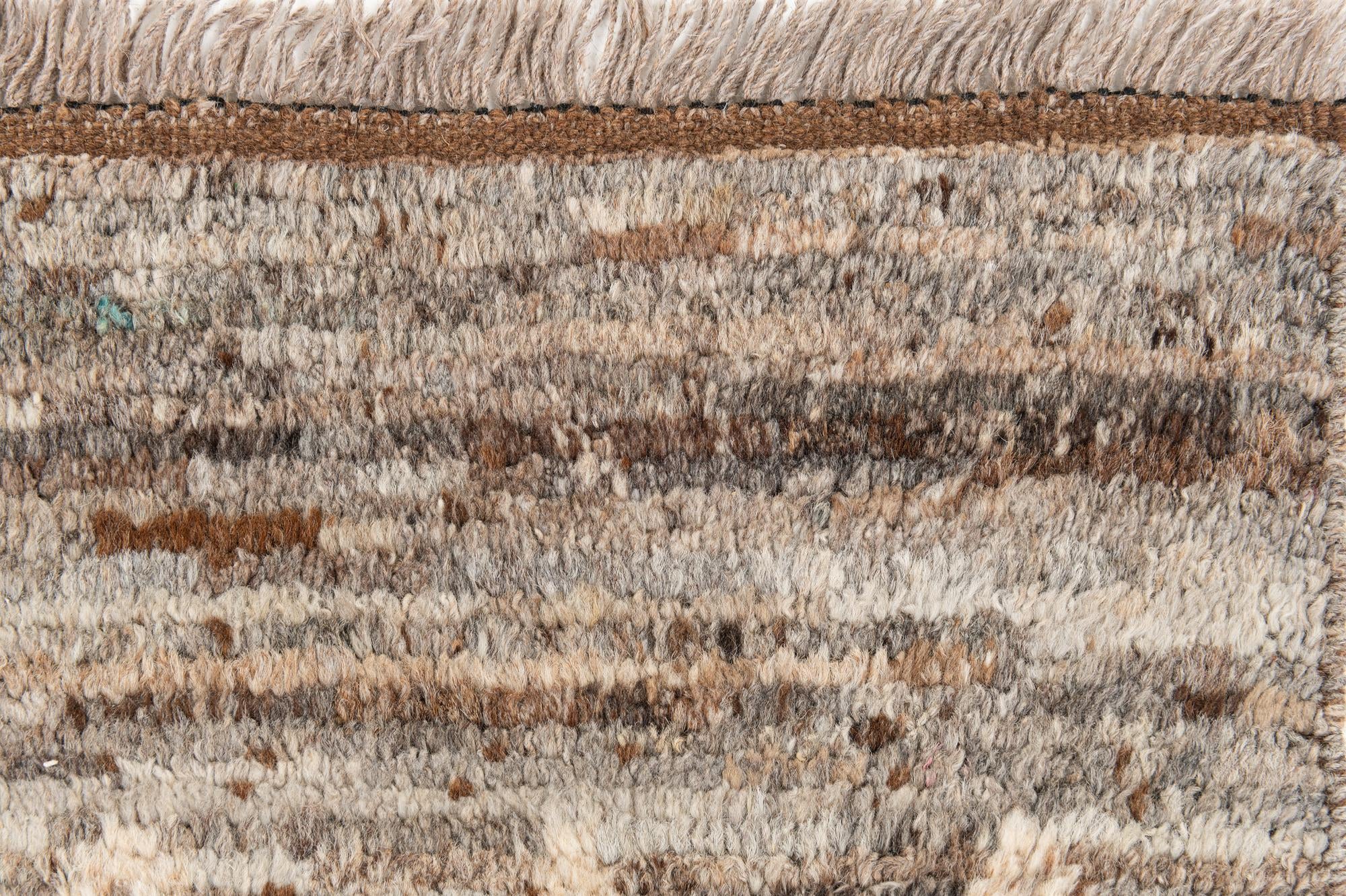 4' 1 x 13' 6 Hand Knotted Moroccan Wool Runner Rug