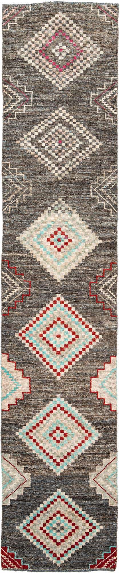 3' x 14' 7 Hand Knotted Moroccan Wool Runner Rug