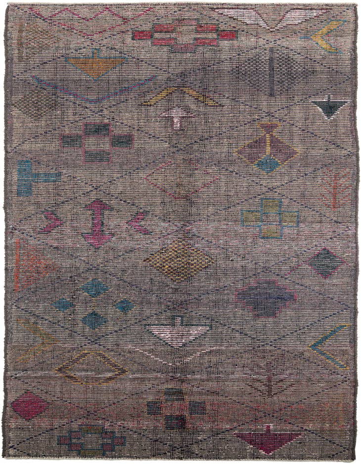 Detail image of 5' 6 x 15' 6 Hand Knotted Moroccan Wool Runner Rug