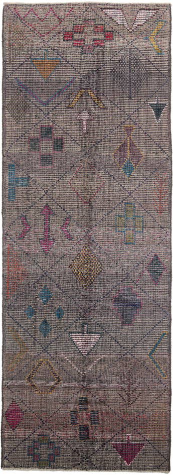 Detail image of 5' 6 x 15' 6 Hand Knotted Moroccan Wool Runner Rug
