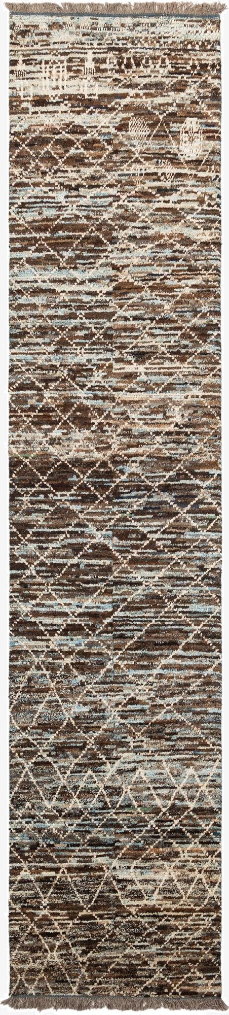 3' 5 x 15' 9  Hand Knotted Moroccan Wool Runner Rug