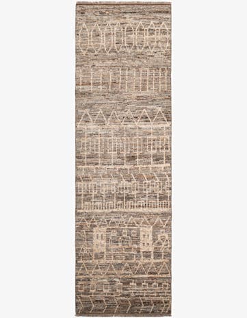 4' 1 x 13' 6 Hand Knotted Moroccan Wool Runner Rug