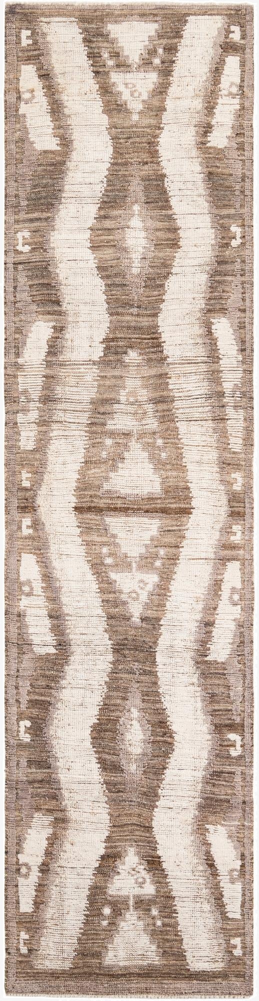3' 1 x 12' 2  Hand Knotted Moroccan Wool Runner Rug
