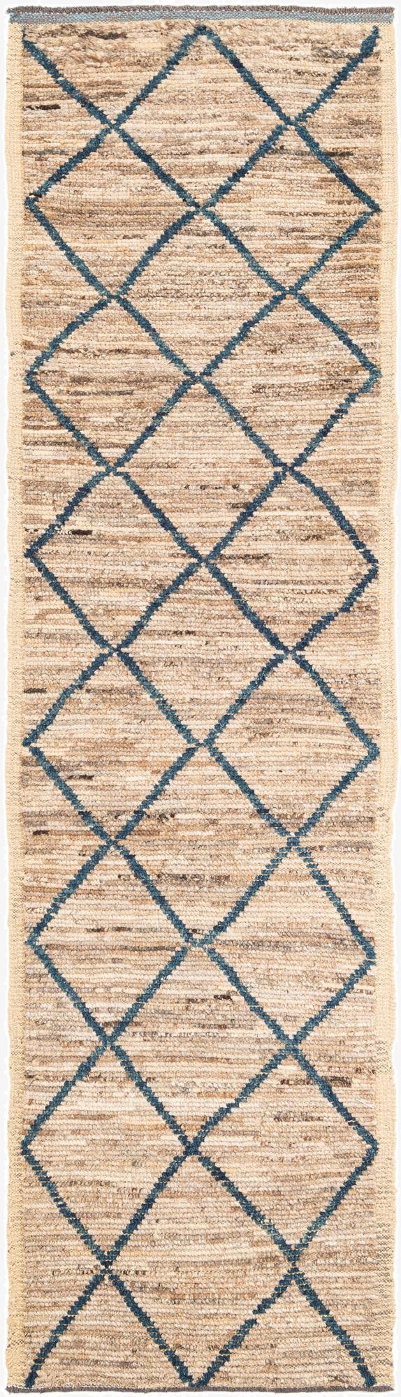 3' x 10' 9  Hand Knotted Moroccan Wool Runner Rug