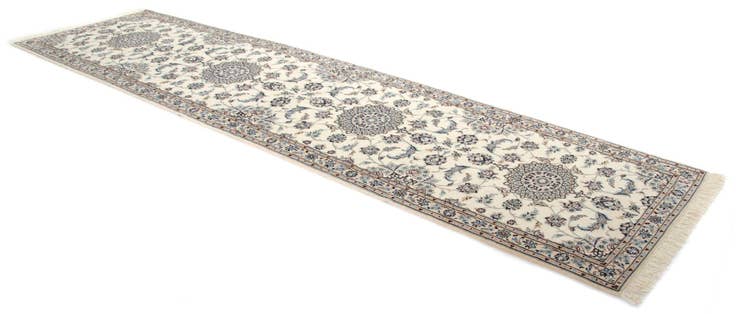 Detail image of 100cm x 420cm Hand Knotted Nain Persian Wool Runner Rug