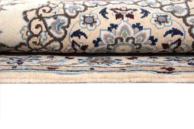 Detail image of 100cm x 420cm Hand Knotted Nain Persian Wool Runner Rug