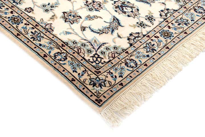 100cm x 420cm Hand Knotted Nain Persian Wool Runner Rug