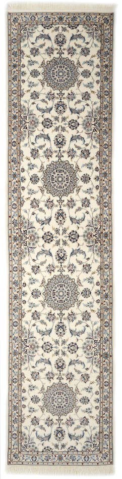 Detail image of 100cm x 420cm Hand Knotted Nain Persian Wool Runner Rug