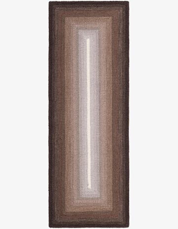 Brown Ombre Wool Runner Rug