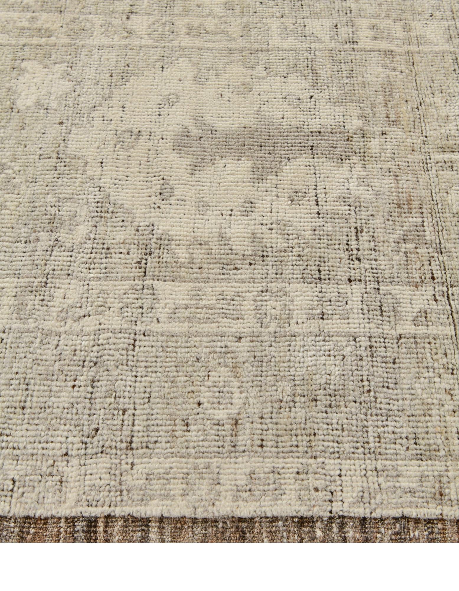 3' 3 x 15' 8 Hand Knotted Oushak Wool Runner Rug