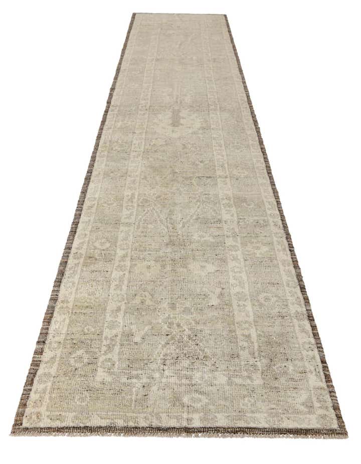 3' 3 x 15' 8 Hand Knotted Oushak Wool Runner Rug