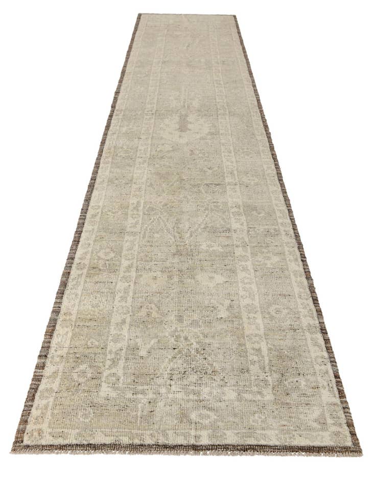 Detail image of 3' 3 x 15' 8 Hand Knotted Oushak Wool Runner Rug