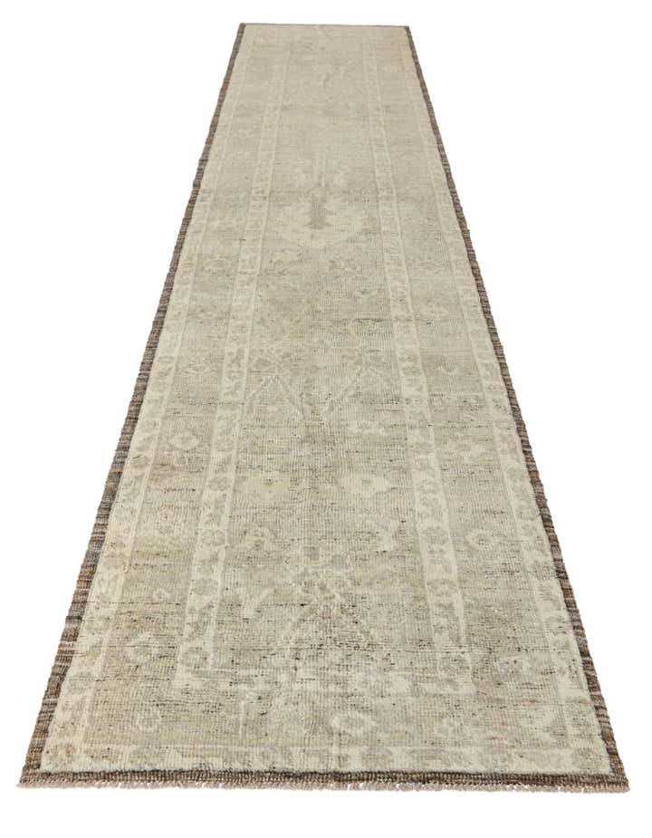 3' 3 x 15' 8 Hand Knotted Oushak Wool Runner Rug