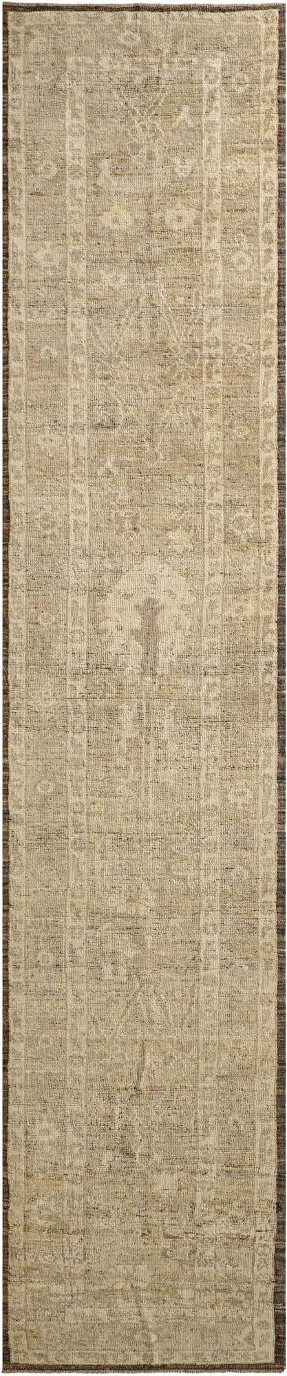 3' 3 x 15' 8 Hand Knotted Oushak Wool Runner Rug