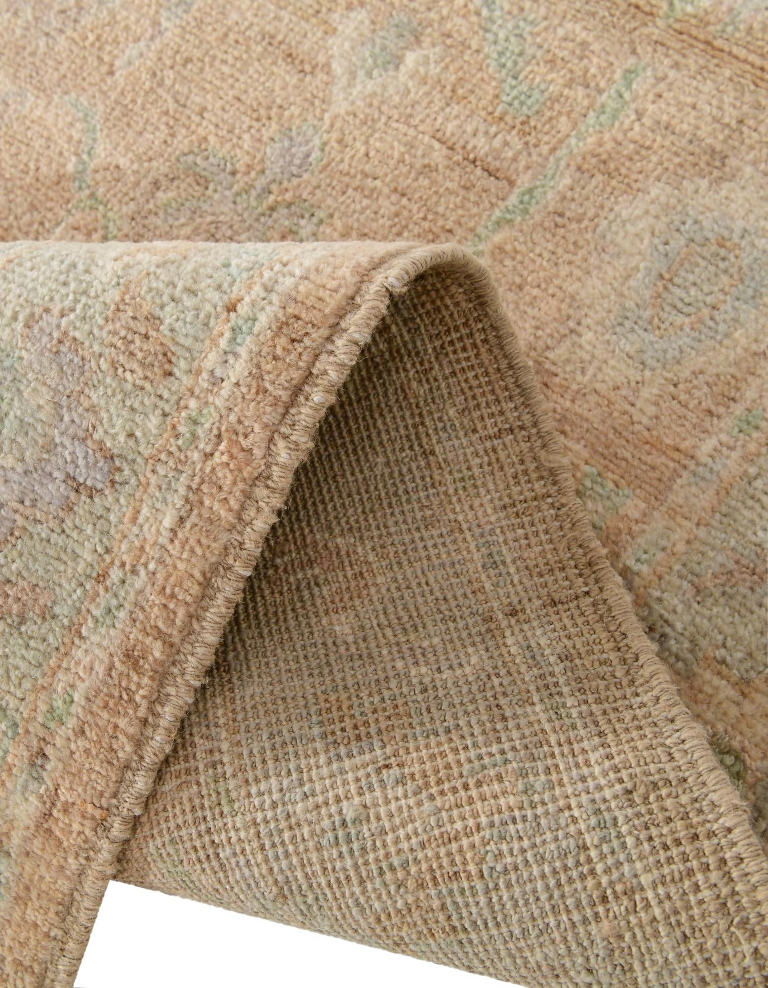 2' 8 x 11' 6 Hand Knotted Oushak Wool Runner Rug