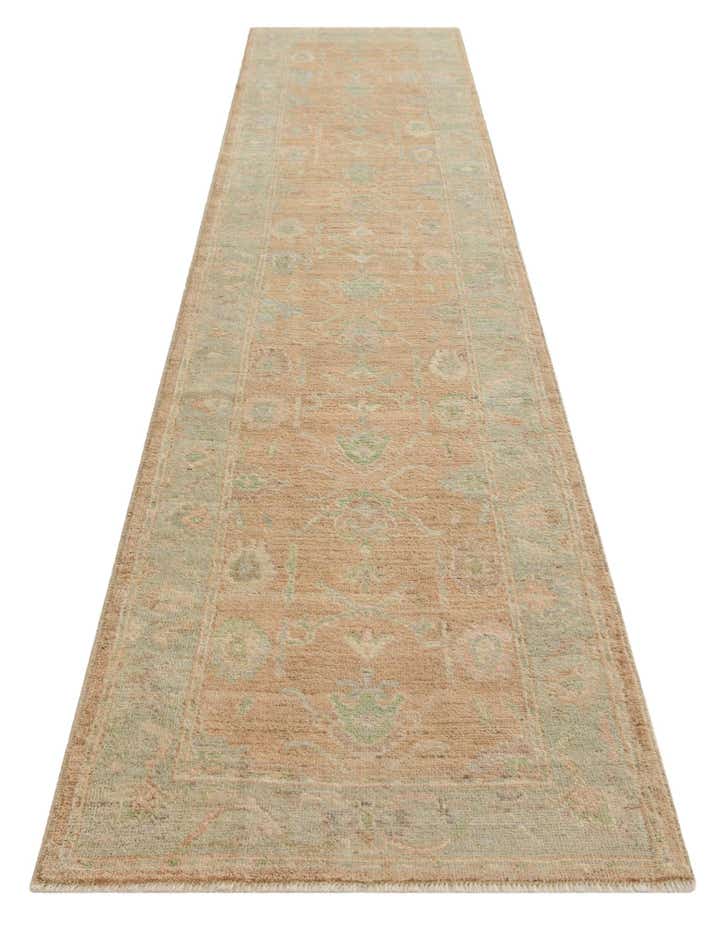 2' 8 x 11' 6 Hand Knotted Oushak Wool Runner Rug